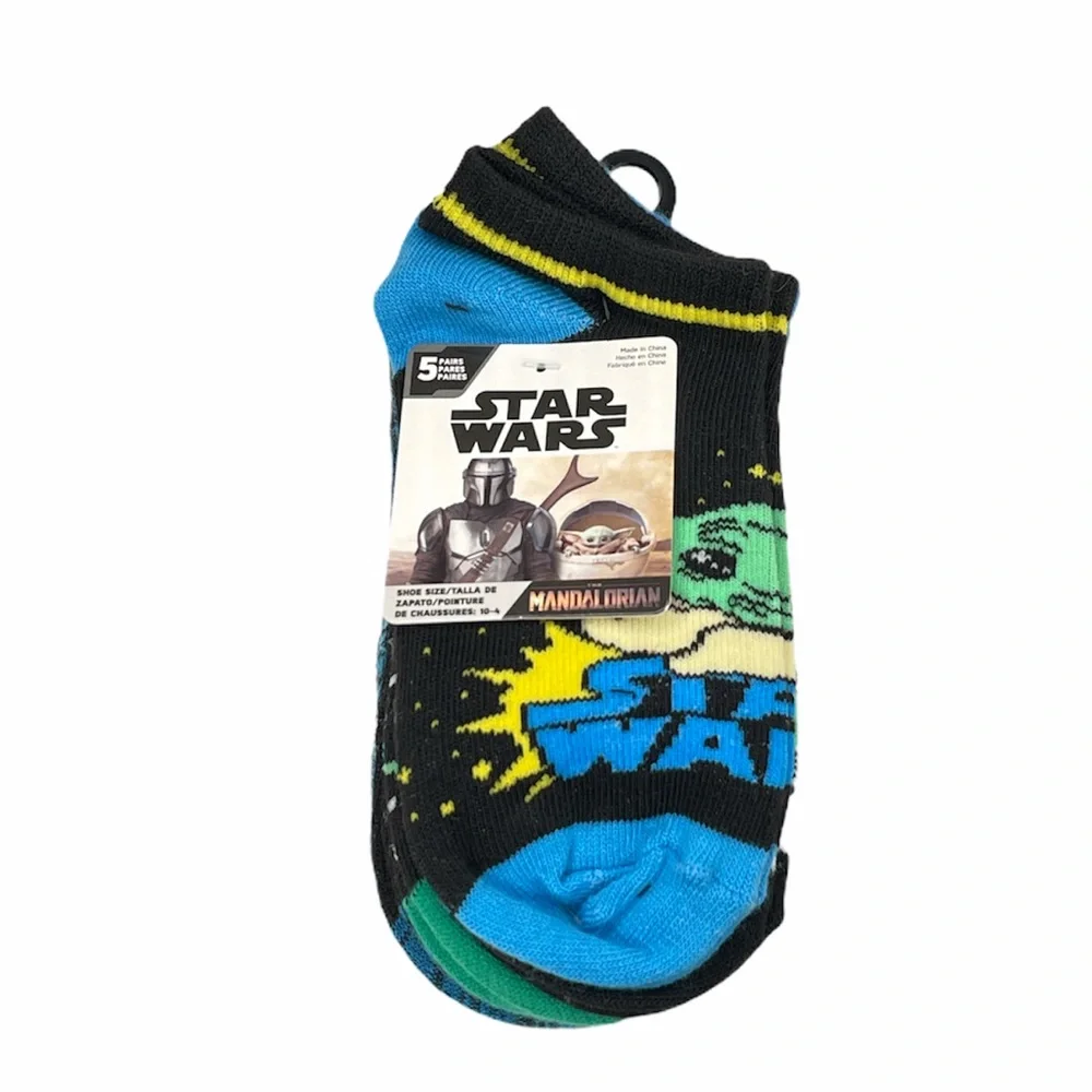 Star Wars Mandalorian Ankle Socks, 5 Pairs, Blue